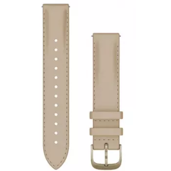 Garmin quick release lederen band 18mm light sand met cream gold sluiting 010-12932-60