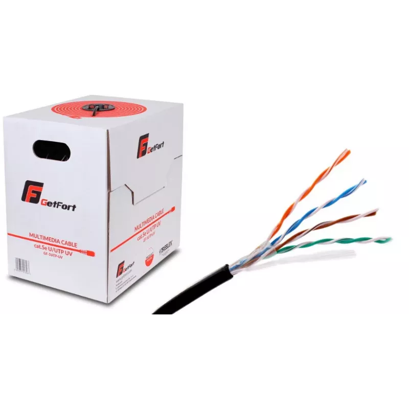 GETFORT Premium Cat.5e U/UTP UV dry core outdoor kabel 305m zwart