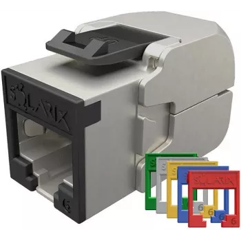 SOLARIX Cat.6 STP RJ45 toolless keystone module - metaalkleur