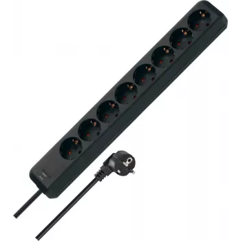 Brennenstuhl Eco-Line stekkerdoos 8-voudig zwart H05 - stekkerdoos