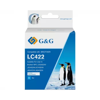 G&G compatibele printercartridge voor Brother LC422C cyaan (550 pagina's)