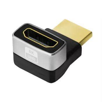 LogiLink AH0007A HDMI-adapter, 270° haaks, HDMI type A stekker naar bus, 8K/60Hz, 48Gbit/s, HDMI 2.1, zwart