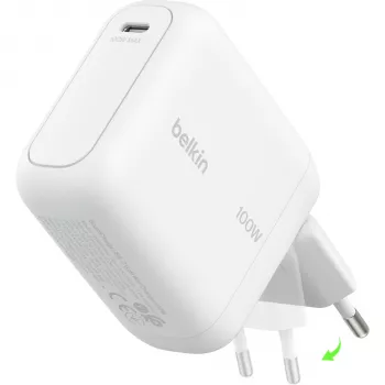 Belkin BoostCharge 100W GaN USB-C wandoplader wit