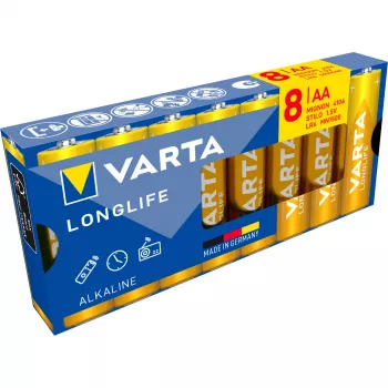 VARTA Longlife Power AA LR6 Mignon alkaline-batterijen, 8-pack blister