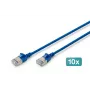 DIGITUS CAT 6A F-FTP Slim patchkabel, 0,3 m, blauw, 10-pack, LSZH, 10 Gbps, RJ45