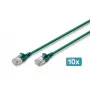 DIGITUS CAT 6A F-FTP Slim patchkabel, 0,5 m, groen, 10-pack