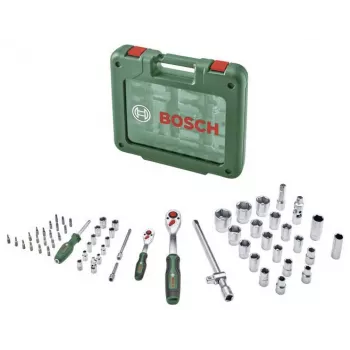 Bosch 60-delige ratel- en dopsleutelset met koffer, 1/4 inch & 1/2 inch, max. koppel 768 Nm
