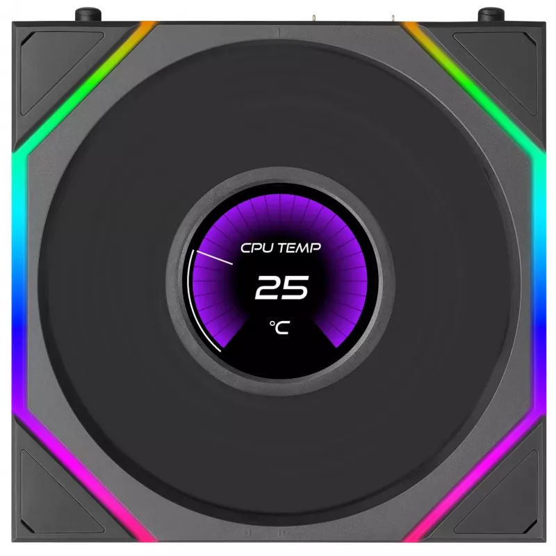 Lian Li UNI FAN TL LCD FLEX Wireless 120mm Reverse Blade ARGB PWM ventilator met LCD-display - zwart