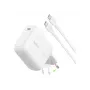 Belkin BOOSTCHARGE 100W USB-C GaN-voeding met 1,5m USB-C naar USB-C kabel - wit