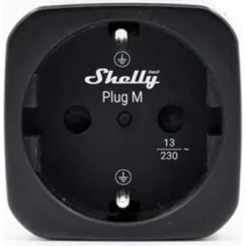 Shelly Plug M Gen3 smart plug 4-pack zwart met energiebewaking, Wi-Fi & Bluetooth