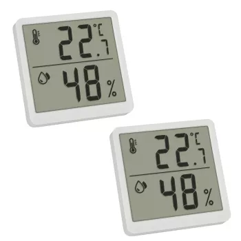 TFA 30.5059.02.02 Digitale thermo-hygrometer set van 2 stuks, wit/zilver