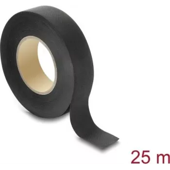 Delock stoffenband 25 m x 19 mm handmatig afscheurbaar zelfklevend zwart