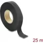 Delock weefselband 25 m x 19 mm scheurvast zelfklevend zwart