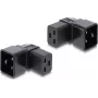 Delock IEC 60320 C20 naar C19 netadapter, stekker naar bus, 16 A, 90° haaks, zwart