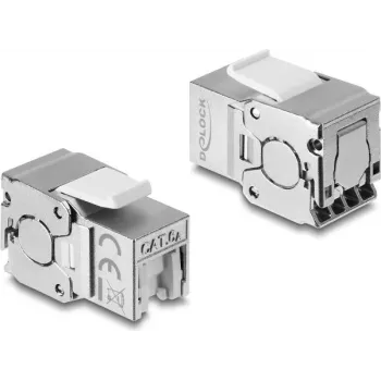 Delock Keystone-module RJ45 bus naar LSA Cat.6A afgeschermd, gereedschapsloos, met stofkap