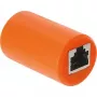 Delock RJ45-koppeling bus naar bus Cat.6A afgeschermd met overspanningsbeveiliging, oranje