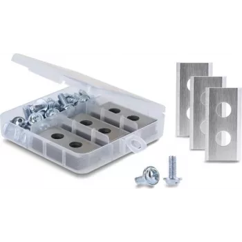 Delock vervangmessen voor Worx Landroid grasmaairobot, 30 stuks, RVS met titaniumcoating, dubbelzijdig, 36 mm