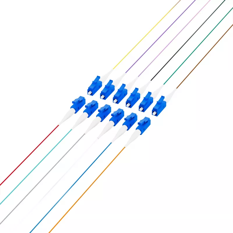 EFB FTTH-pigtail LC OS2 G.657.A2 12-kleurenset, 2m, singlemode 9/125µm, buigongevoelig, 12 vezels