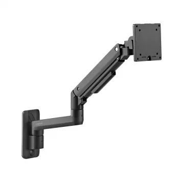 LogiLink BP0169 monitorarm met gasveer van aluminium voor 17–49 inch displays tot 20 kg, tafelklem & grommet, volledig beweegbaar, zwart