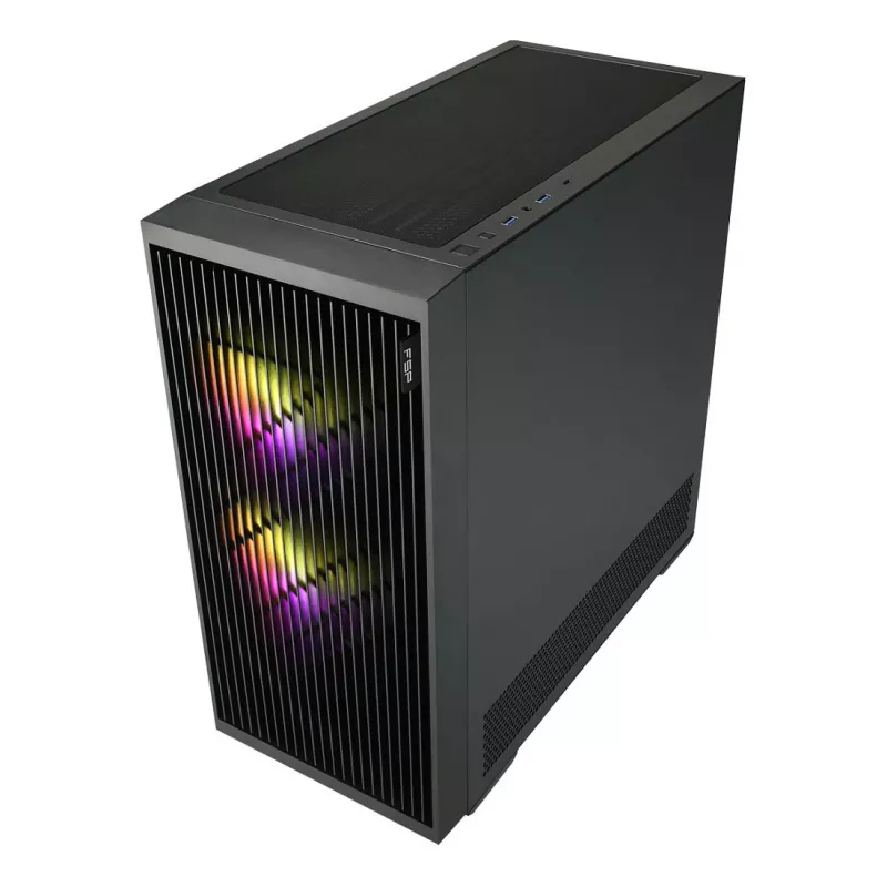 Fortron M330 mini-tower-pc-behuizing met gehard glas, zwart