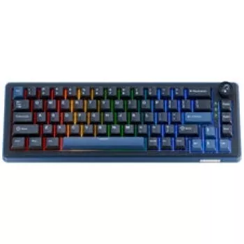 Ducky OK-M 65 mechanisch gaming-toetsenbord, 65%-formfactor, hot-swappable, RGB-achtergrondverlichting, ANSI-layout, KTT Baby Blue-switches