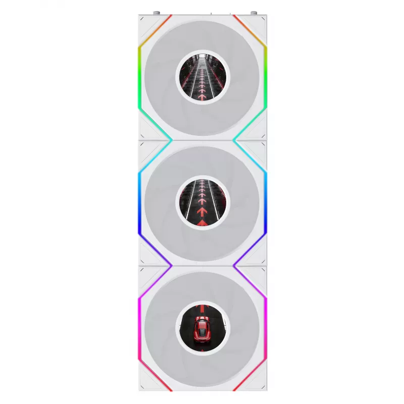 Lian Li UNI FAN TL120 LCD FLEX Wireless ARGB 120mm PWM behuizingsventilator 3-pack wit