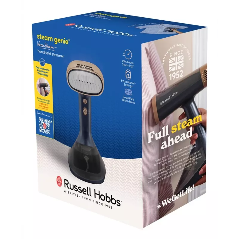 Russell Hobbs Steam Genie VacuSteam handheld stoomstrijker 28550-56 – 1800 W, 200 ml, wit/blauw