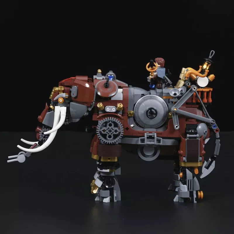 Lumibricks Steamphant Steampunk Olifant LED Bouwset 800 onderdelen USB-aangedreven tentoonstellingsmodel