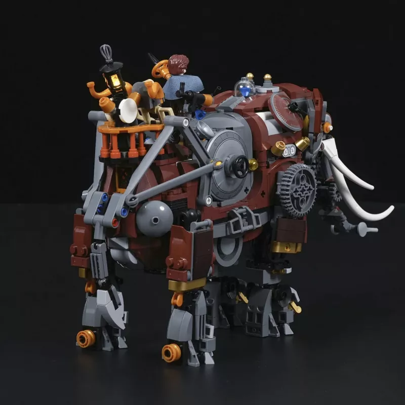 Lumibricks Steamphant Steampunk Olifant LED Bouwset 800 onderdelen USB-aangedreven tentoonstellingsmodel