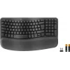 Logitech Ergo Series Wave Keys for Business draadloos ergonomisch toetsenbord, Italiaanse indeling, grafiet