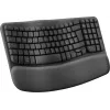 Logitech Ergo Series Wave Keys for Business draadloos ergonomisch toetsenbord, Italiaanse indeling, grafiet