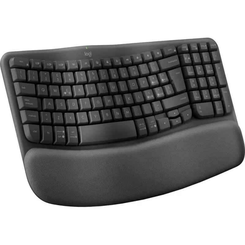 Logitech Ergo Series Wave Keys for Business draadloos ergonomisch toetsenbord, Italiaanse indeling, grafiet
