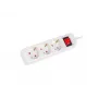 Lanberg PS1-03F-0150-W 1,5 m 3-voudige Schuko-stekkerdoos met verlichte schakelaar, wit