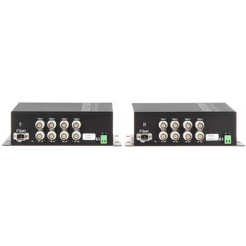 DELTA OVH-8D/SC industriële 8-kanaals RS-485/422 naar singlemode glasvezel-converter, SC duplex, 20 km, DIN-rail