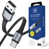 3mk Hyper Cable N-SERIES USB-A naar USB-C 2m 9V/2A 18W Zwart