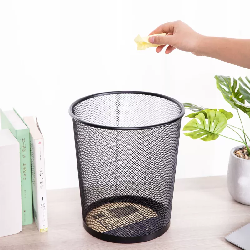 Deli mesh afvalbak 12L zwart