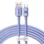 Baseus USB-A naar USB-C Crystal Shine 100W 2m paarse kabel