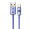 Baseus USB-A naar USB-C Crystal Shine 100W 2m paarse kabel