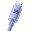 Baseus USB-A naar USB-C Crystal Shine 100W 2m paarse kabel