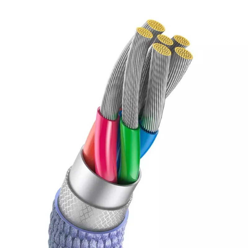 Baseus USB-A naar USB-C Crystal Shine 100W 2m paarse kabel