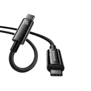 Baseus Tungsten Gold USB-C naar USB-C 240W snellaadkabel 1m zwart