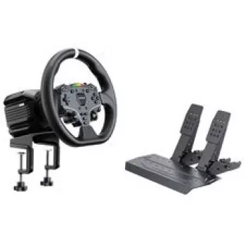 MOZA R5 Pro Racing Simulator - 5,5 Nm Direct Drive wheelbase, 11-inch lederen stuurwiel, 2-pedaalset
