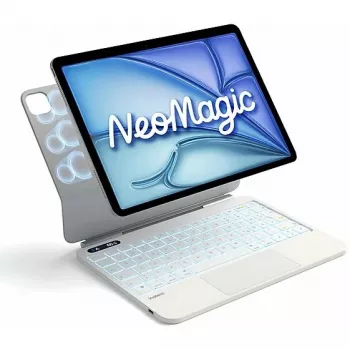 Inateck NeoMagic KB903-11A magnetische toetsenbordhoes voor iPad Air 11 / iPad Pro 11, QWERTZ, melkwit