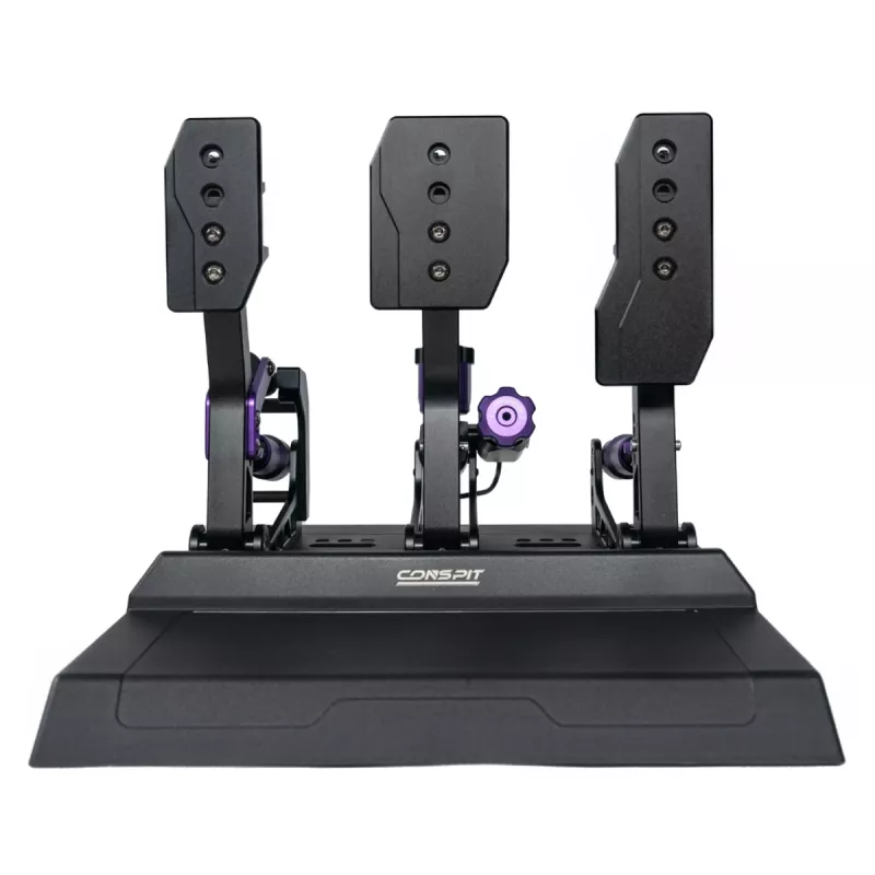 Conspit CPP-Lite 3-pedaalset met load-cell-rem, Hall-effect-gas en koppeling, CNC-aluminium, USB, PC
