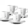 Bialetti RTATZ402 espressokopjesset, 4-delig, wit porselein, 75 ml