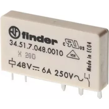 Finder 34.51.7.024.0010 miniatuur-PCB-relais 24 V DC 6 A 1 CO SPDT