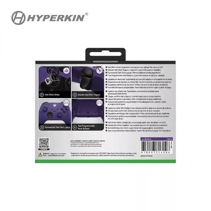 Hyperkin Competitor bedrade controller voor Xbox Series X|S, Xbox One & PC - paars