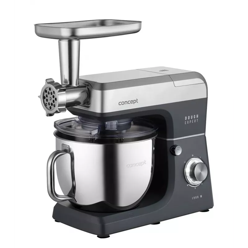 CONCEPT RM6000 planeetmixer 1900W 6,5L RVS-kom, 8 snelheden + pulse, zilver/zwart