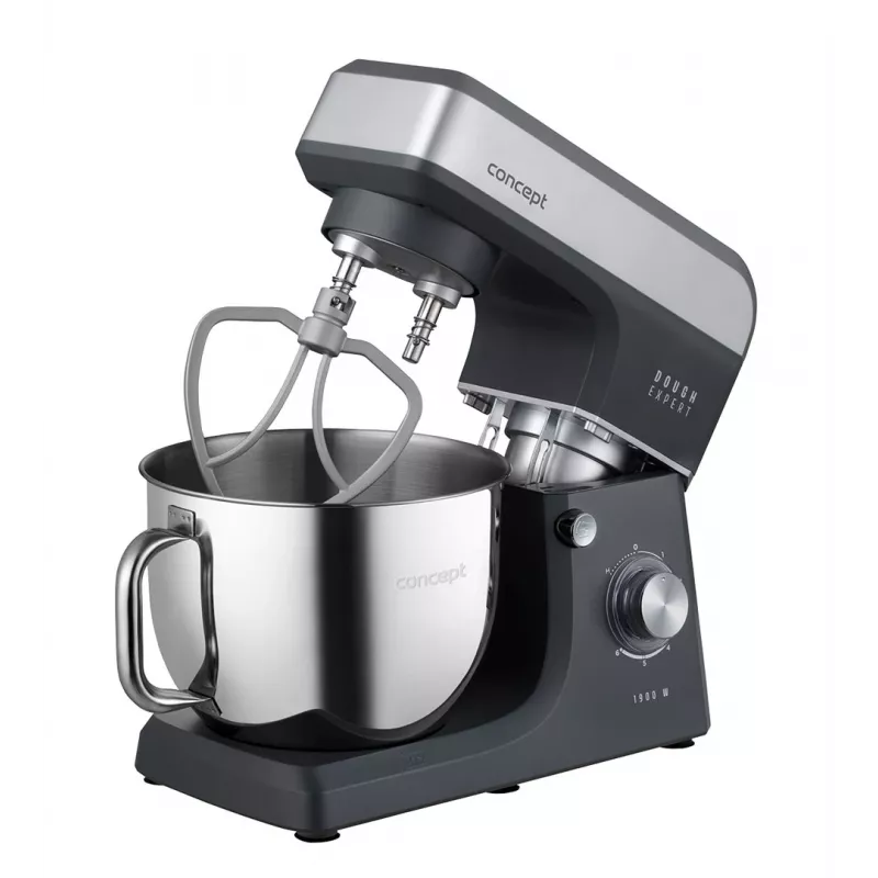 CONCEPT RM6010 planeetmixer 1900W 6,5L RVS-kom met blender, vleesmolen, koekjespuit - zilver/grijs