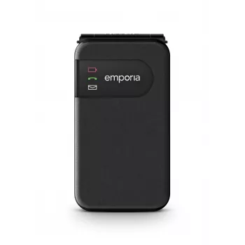 Emporia SIMPLICITYglam Zwart (2025) Senioren-Mobiele Telefoon met SOS-knop, 4G LTE, 2,8 inch Display, Laadstation